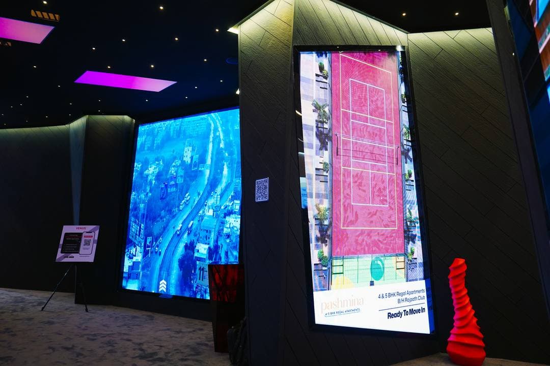 Interactive touchscreen floor installation at GITEX